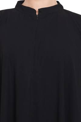 Black Embroidered Crepe Abaya 4