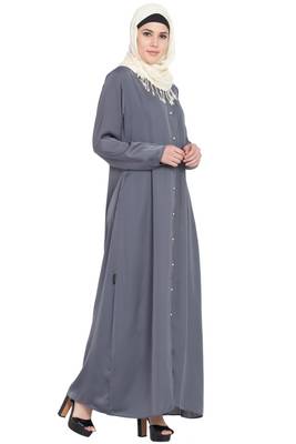 Grey Plain Nida Abaya 2