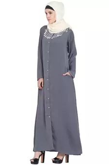 Grey Plain Nida Abaya