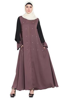 Brown Plain Nida Abaya 1