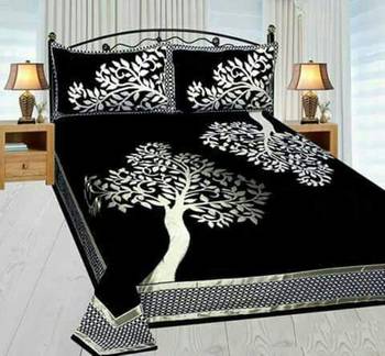 FRIMERR Soft Touch Chenille Fabric Heavy Double bed sheet with two pillow covers 1