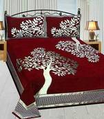 FRIMERR Soft Touch Chenille Fabric Heavy Double bed sheet with two pillow covers