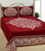 FRIMERR Soft Touch Chenille Fabric Heavy Double bed sheet with two pillow covers