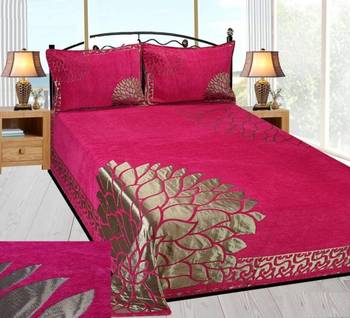 Chenille jacquard weaves Designer King Size 1 Bed Cover with 2 Pillow Covers by FRIMERR 1