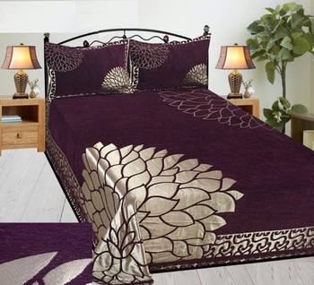 Chenille jacquard weaves Designer King Size 1 Bed Cover with 2 Pillow Covers by FRIMERR 1