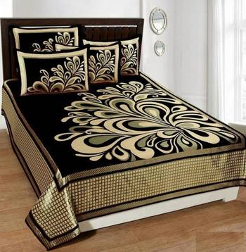 FRIMERR Soft Touch Chenille Fabric Heavy Double bed sheet with two pillow covers 1