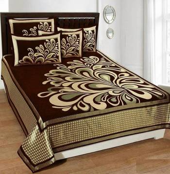 FRIMERR Soft Touch Chenille Fabric Heavy Double bed sheet with two pillow covers 1