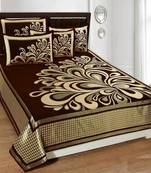 FRIMERR Soft Touch Chenille Fabric Heavy Double bed sheet with two pillow covers