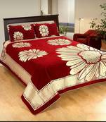 FRIMERR Soft Touch Chenille Fabric Heavy Double bed sheet with two pillow covers