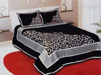FRIMERR Soft Touch Chenille Fabric Heavy Double bed sheet with two pillow covers 1