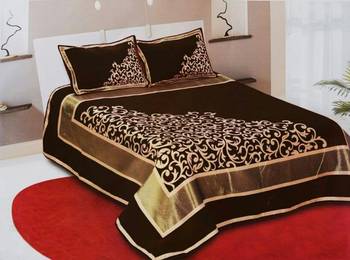 FRIMERR Soft Touch Chenille Fabric Heavy Double bed sheet with two pillow covers 1