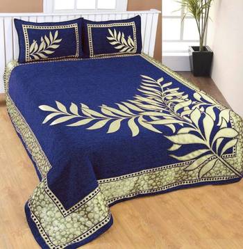 Chenille jacquard weaves Designer King Size 1 Bed Cover with 2 Pillow Covers by FRIMERR 1