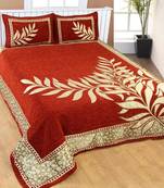 FRIMERR Soft Touch Chenille Fabric Heavy Double bed sheet with two pillow covers