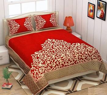 FRIMERR Soft Touch Chenille Fabric Heavy Double bed sheet with two pillow covers 1