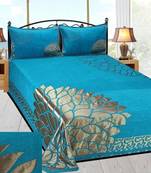 FRIMERR Soft Touch Chenille Fabric Heavy Double bed sheet with two pillow covers