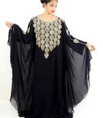 Black embroidered georgette islamic kaftan