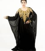 Black embroidered georgette islamic kaftan