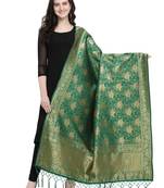 Green Poly Silk Woven Women Dupatta
