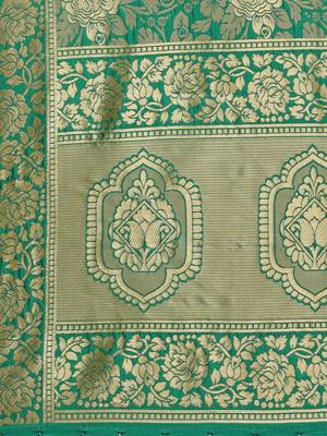 Green Poly Silk Woven Women Dupatta 4