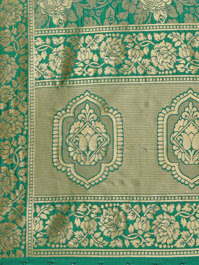 Green Poly Silk Woven Women Dupatta