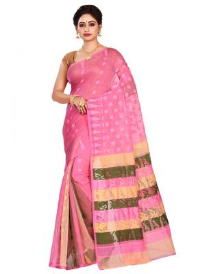 Multicolor plain cotton silk saree without blouse 1
