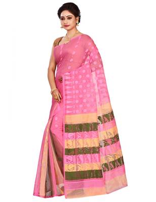 Multicolor plain cotton silk saree without blouse 2