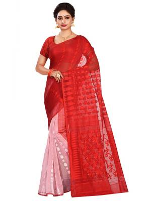 Multicolor plain cotton silk saree without blouse 1
