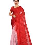 Multicolor plain cotton silk saree without blouse