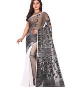 Multicolor plain cotton silk saree without blouse