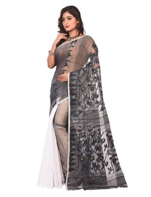 Multicolor plain cotton silk saree without blouse 2