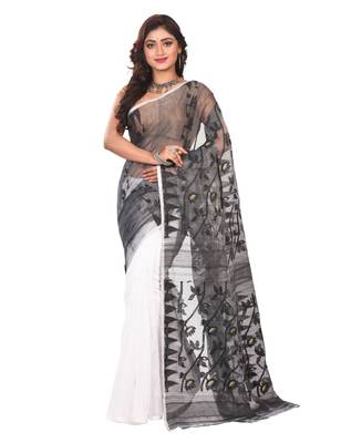 Multicolor plain cotton silk saree without blouse 1