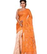 Multicolor plain cotton silk saree without blouse