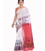 Multicolor printed cotton saree without blouse