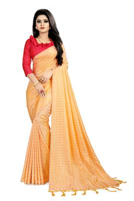 Yellow woven art silk sarees saree with blouse 1