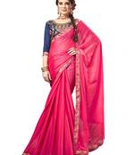 Pink Embroidered Georgette Saree With Blouse