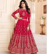 Pink embroidered santoon salwar