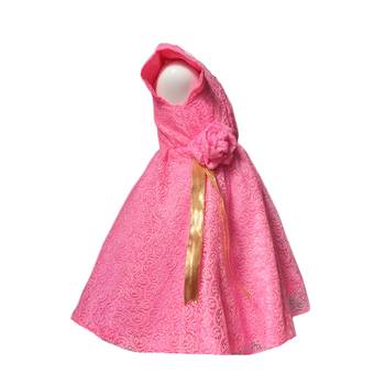 Pink plain net kids girl frock 3