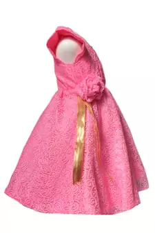 Pink plain net kids girl frock