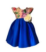 Blue printed polyester kids-frocks