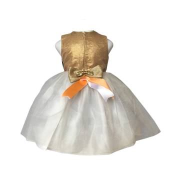 White plain net kids frocks 2