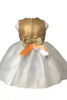 White plain net kids frocks