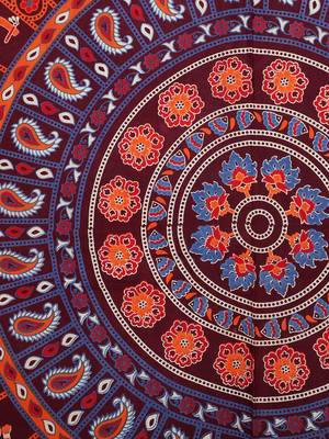 Pure Cotton Handmade 100% Mandala Hand Screen Printed Bedding Bedspread With 2 Pillow Queen Size 2