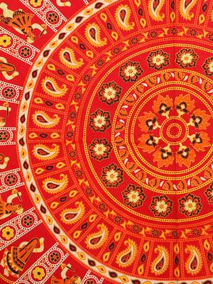 Handmade 100% Cotton Mandala Hand Screen Printed Bedding Bedspread With 2 Pillow Queen Size 2