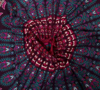 Handmade 100% Cotton Mandala Hand Screen Printed Bedding Bedspread With 2 Pillow Queen Size 3