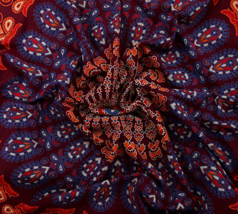 Handmade Cotton Mandala Hand Screen Printed Bedding Bedspread With 2 Pillow Queen Size 90X 108 Inches