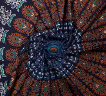 Handmade 100% Cotton Mandala Hand Screen Printed Bedding Bedspread With 2 Pillow Cover Queen Size 90 X 108 inches 3