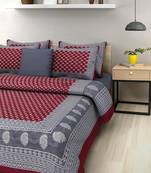 100% Cotton Hand Screen Printed Bedsheet With 2 Pillow Cover Queen Size 90 X 108 inches Handmade Bedding Bedspread