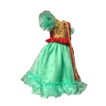 Red embroidered net stitched lehenga 3