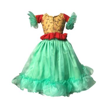 Red embroidered net stitched lehenga 4