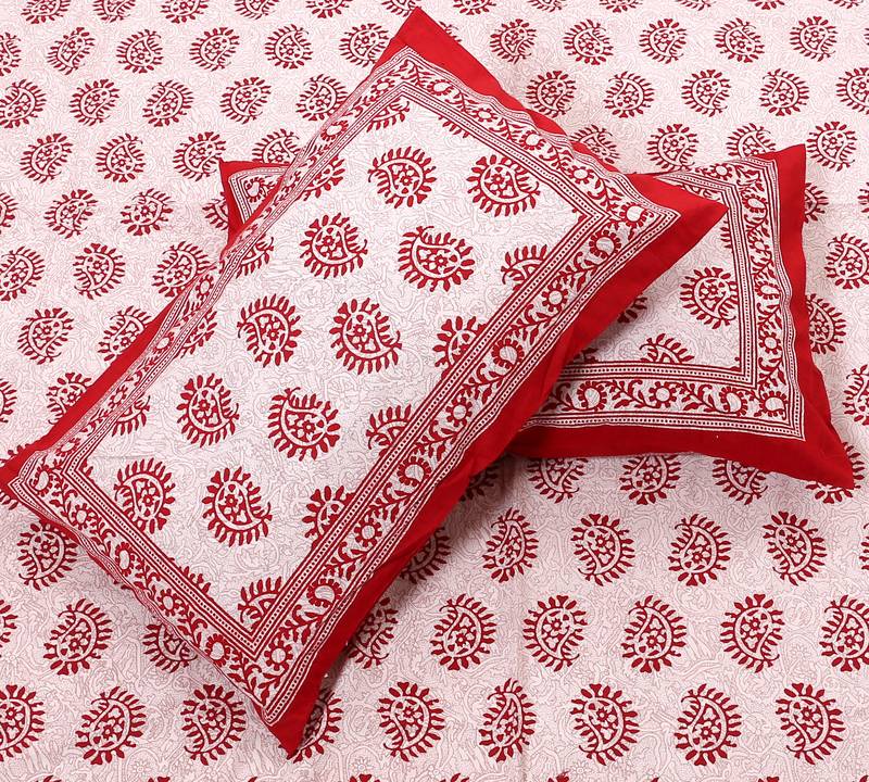 Jaipuri Handmade Queen Size Cotton Bedding Bedspread Bedsheet With 2 Pillow Cover 90 X 108 inches